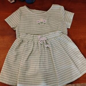 Green Striped Kids Dress